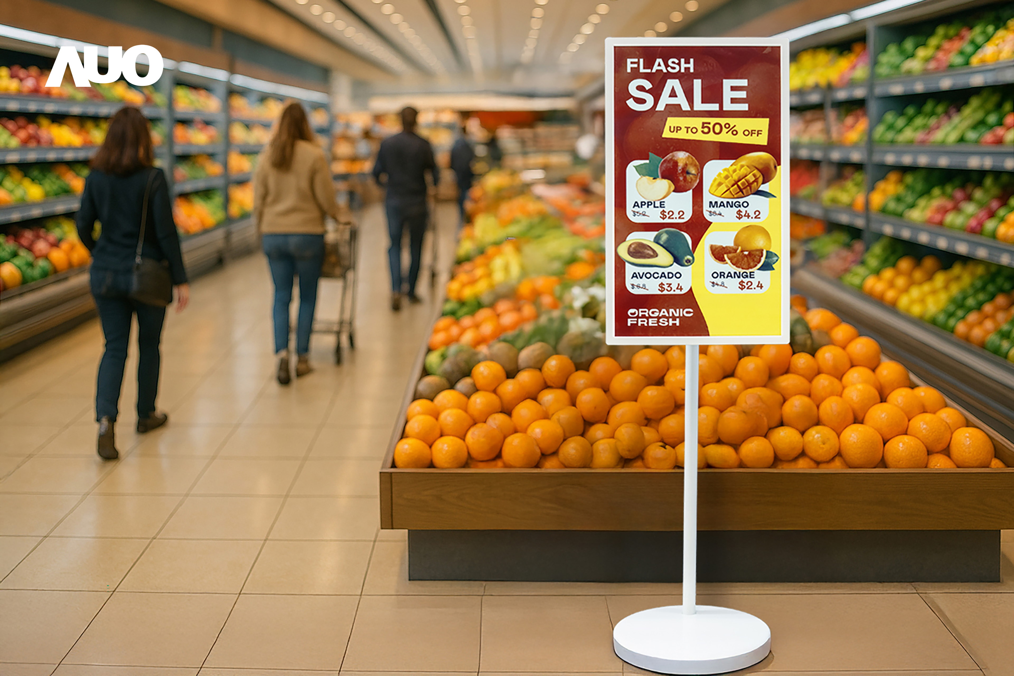 達擎首亮相低功耗、全彩的「aecoPost電子紙解決方案」，僅在更新畫面時需要微量的電力驅動，無需佈建電線的便捷設計，使其可靈活應用、隨意置放，並可透過雲端或行動裝置app，輕鬆管理及排程廣告內容，晉升店頭行銷利器。