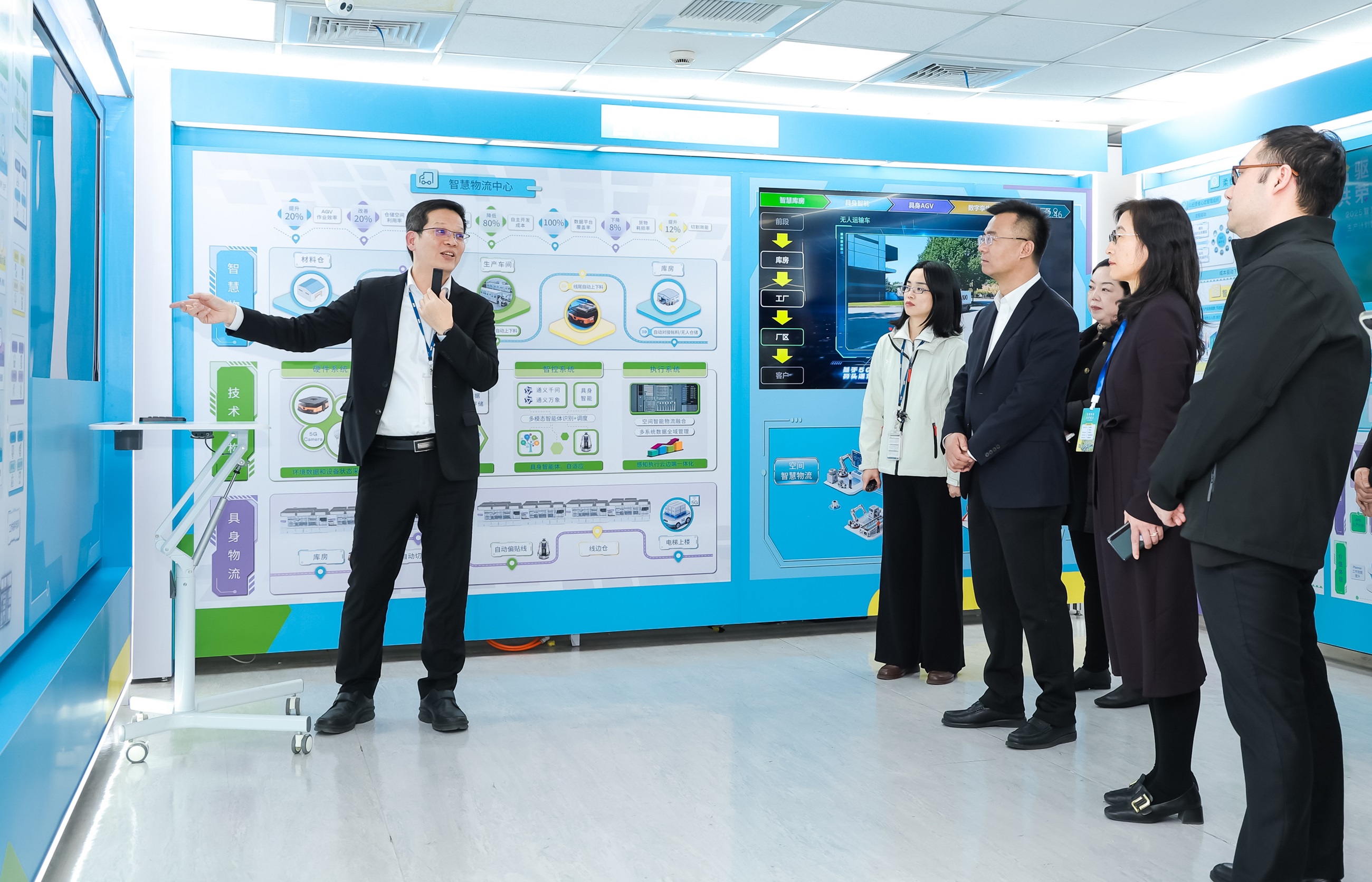 jinnian金年会苏州展示&rdquo;智能体&rdquo;在工业场景的深度应用，与&rdquo;具身智能&rdquo;在生产场景的创新整合，全面升级生产与管理流程，构建全链路智能制造体系，打造柔性自主工厂